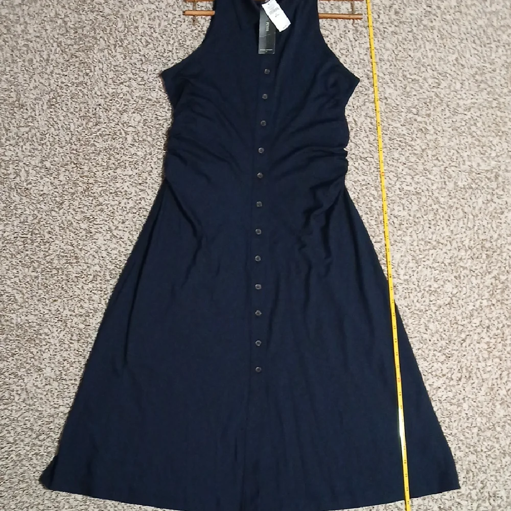 Elegant Navy Sleeveless Dress - Picture 8 of 14